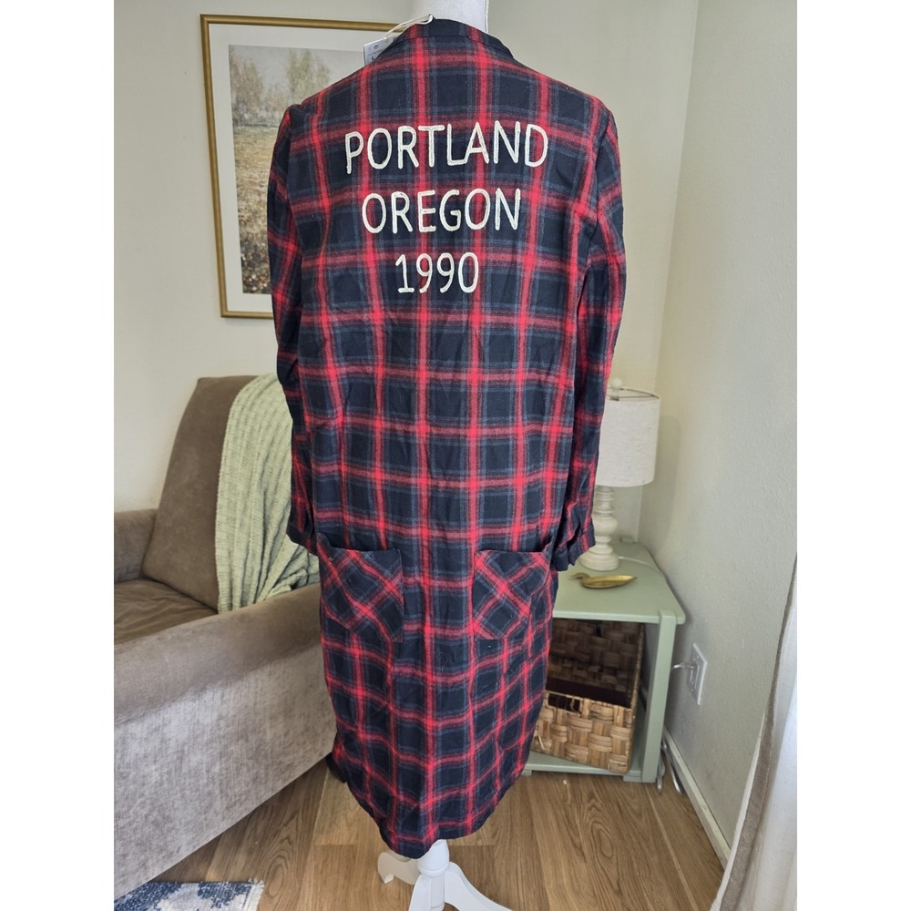 ZARA TRAFALUC OUTERWEAR, Large Cotton Red Plaid PORTLAND OREGON SHIRT Dress